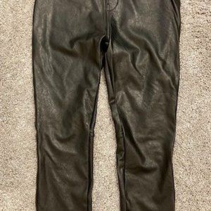 Spanx Leather-Like Ankle Skinny Pant  size Small Petite